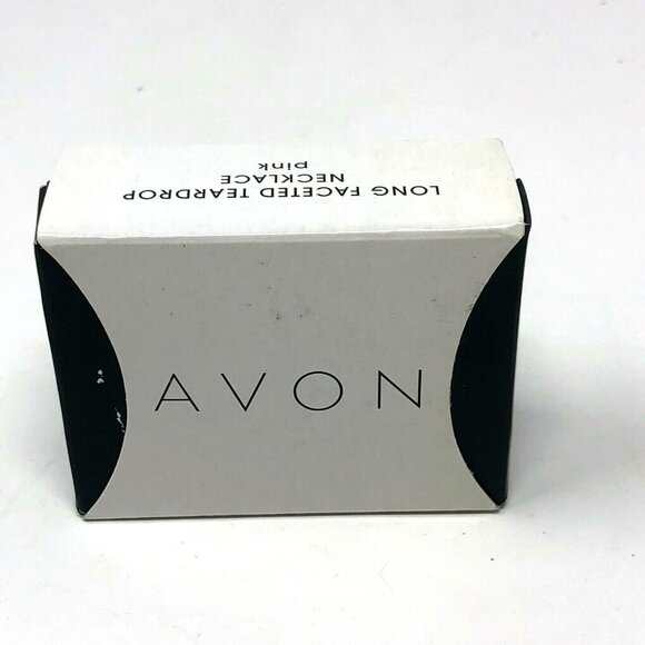 Avon Necklace Pink Long Faceted‎ Teardrop Beaded Dangle 2 Strands - Picture 4 of 4